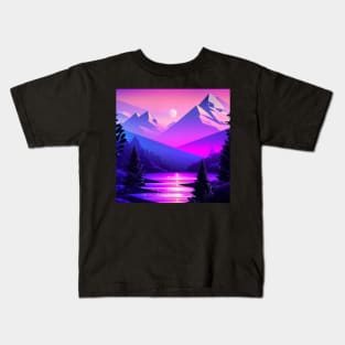 Synthwave Scenic View Kids T-Shirt